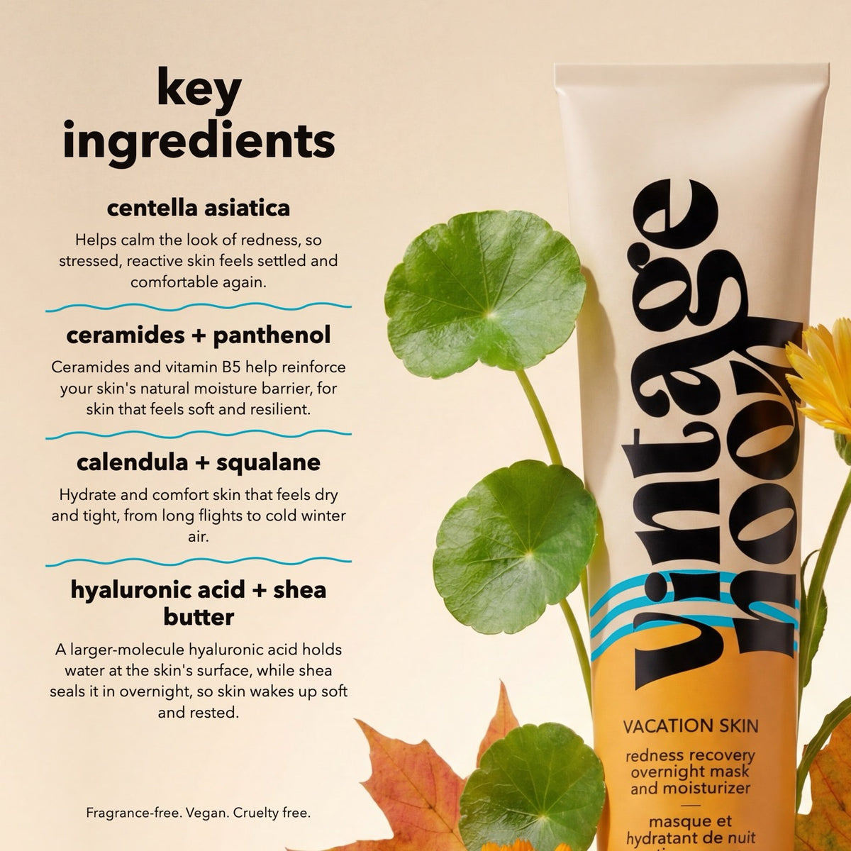 Vacation Skin Redness Recovery Overnight Mask and Moisturizer